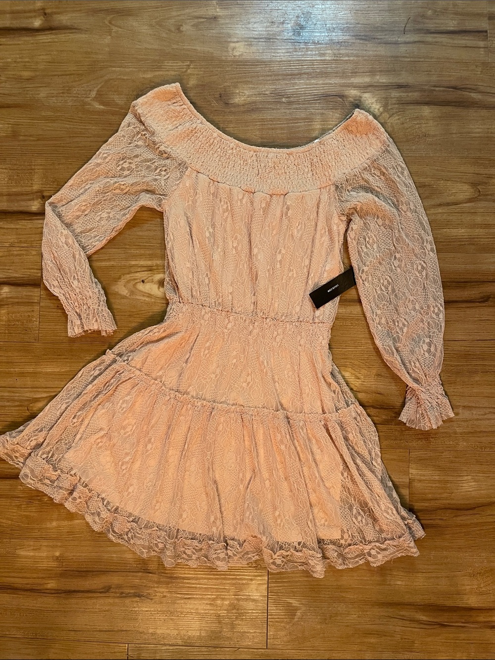 Lulu's Blush Peach Smocked Dress